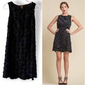 Gion Dress Black Floral Applique Dress Made in Brazil